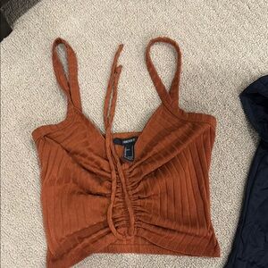 Forever 21 Women's Cinnamon Ribbed Tank Top